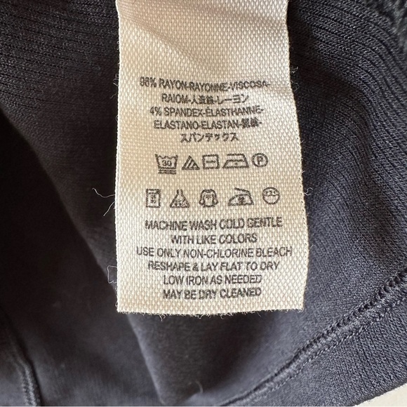 Nwt-free People Ribbed Black Ling Sleeve Henley (Size: Medium) - Picture 8 of 9